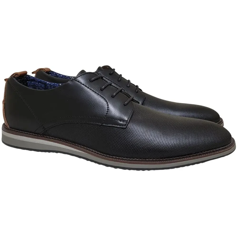 Steve Madden Men Hainnz Plain Toe Textured Derby Oxfords Size US 9M Black